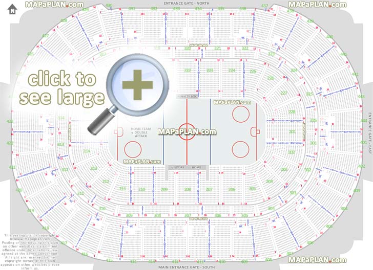 Honda Center seat & row numbers detailed seating chart, Anaheim