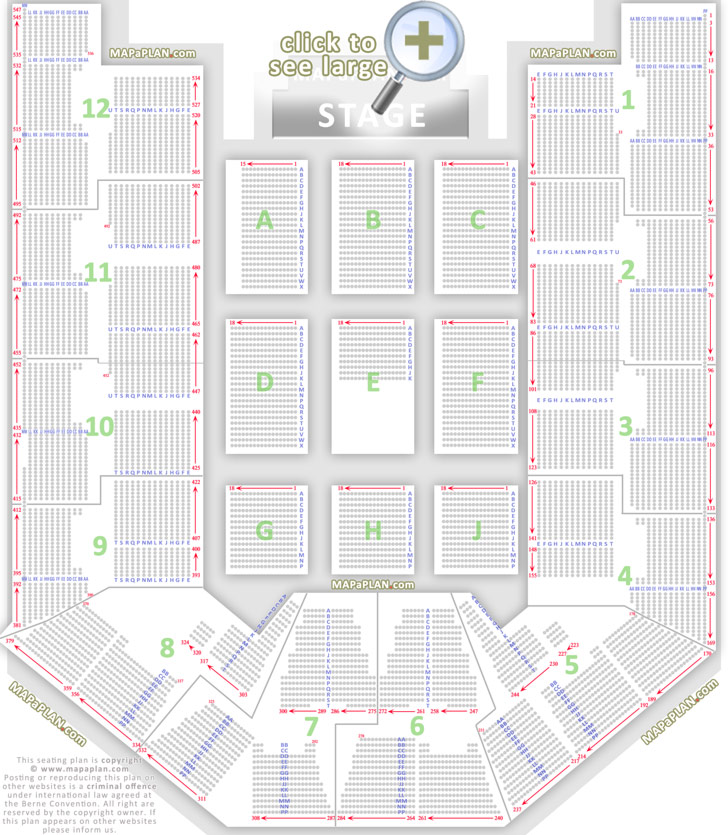 Detailed seat row numbers concert chart floor lower upper tier level block layout Birmingham Utilita Arena NIA NIA National Indoor Arena seating plan