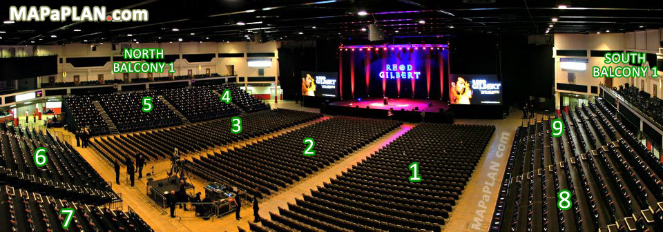 Best seats concert stage view Virtual inside tour with floor sections North South Balconies Cardiff International Utilata Arena seating chart