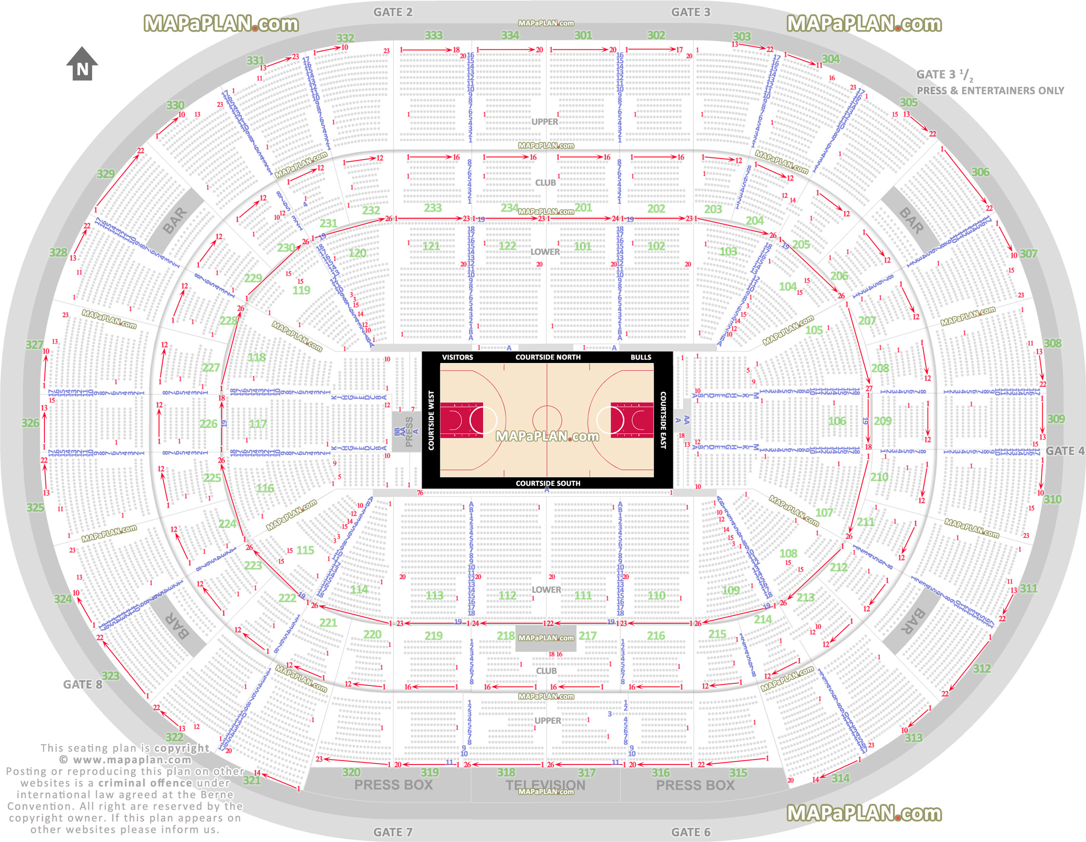 Chicago United Center Chicago Bulls NBA basketball court exact venue