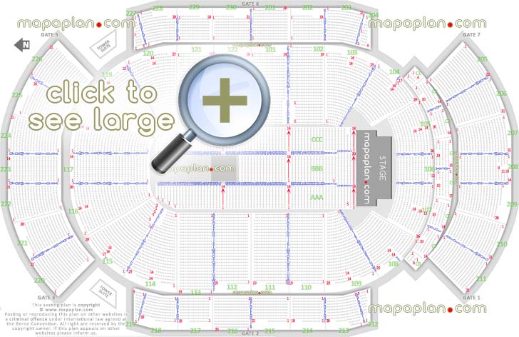 detailed seat row numbers end stage concert sections floor plan map lower club upper level layout Glendale Desert Diamond Arena seating chart