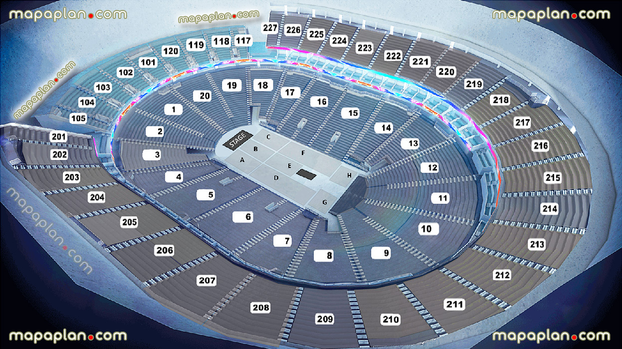 virtual interactive seating view diagram concerts floor lower suites upper bowl concourse levels sections 201 202 203 204 205 206 207 208 209 210 211 212 213 214 215 216 217 218 219 220 221 222 223 224 225 226 227 Las Vegas T-Mobile Arena Las Vegas T-Mobile Arena seating chart