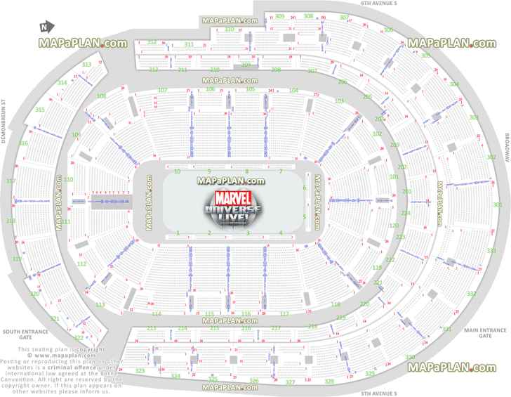 Bridgestone Arena Seat Row Numbers Detailed Seating Chart Nashville MapaPlan