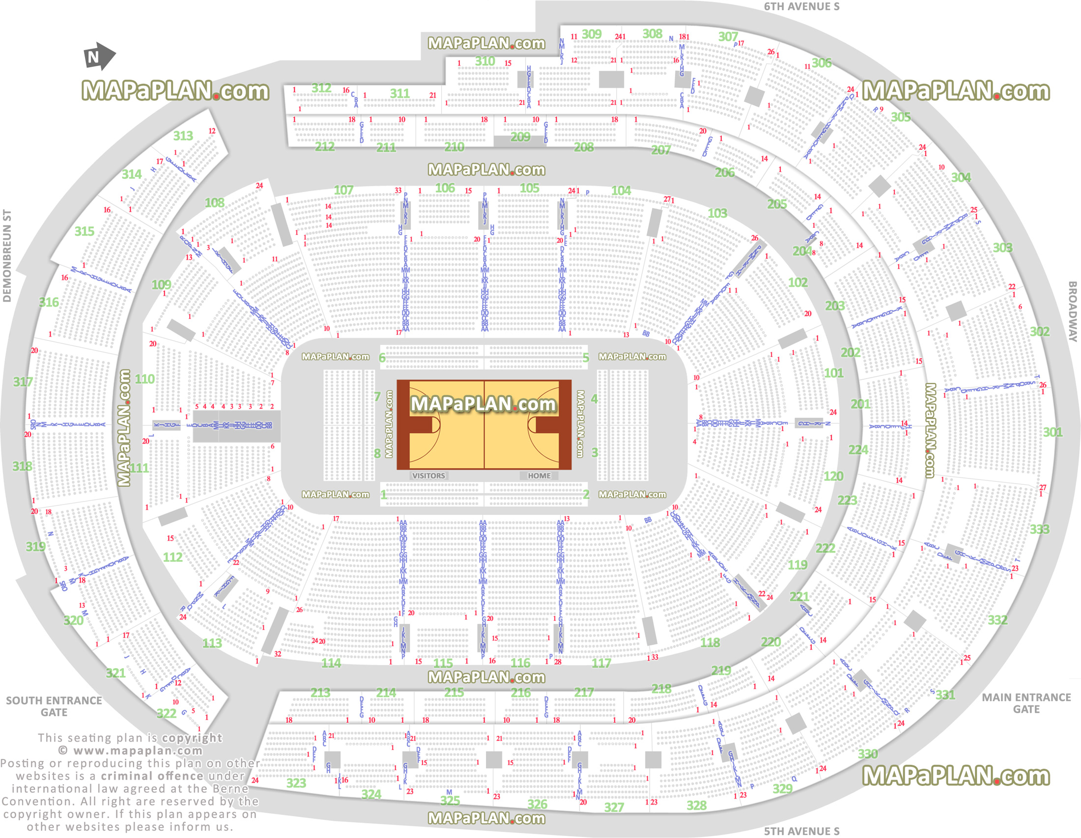 Bridgestone Arena Basketball NCAA & SEC tournament arena Court