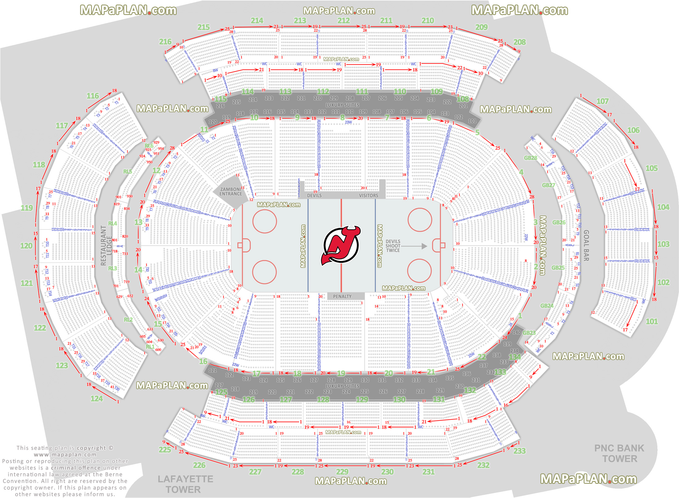 new jersey devils arena seating chart