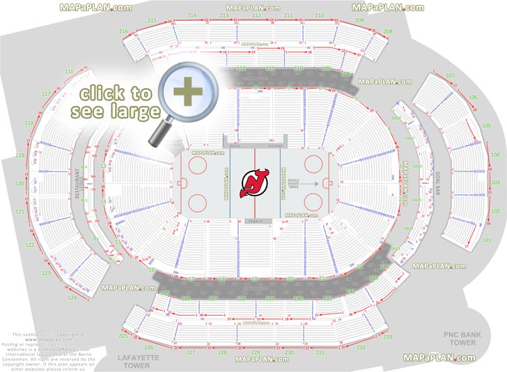 Prudential Center Newark arena seat and row numbers detailed seating