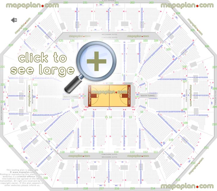 Oracle Arena seat & row numbers detailed seating chart, Oakland