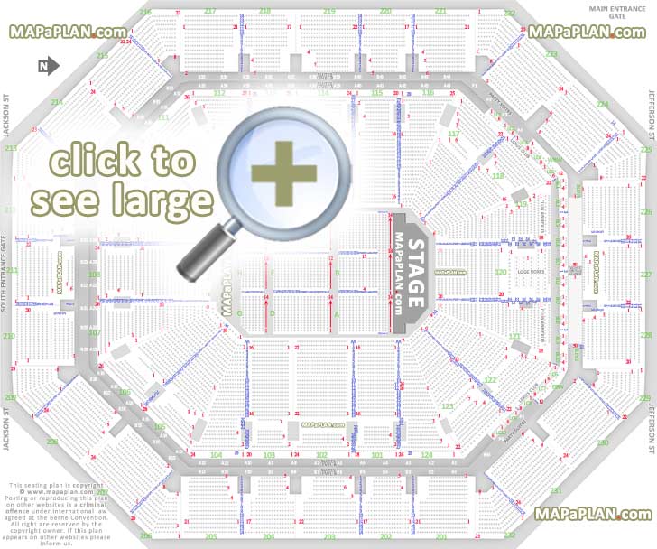 detailed seat row numbers end stage concert sections floor plan map lower upper club level layout Phoenix Footprint Center Arena seating chart