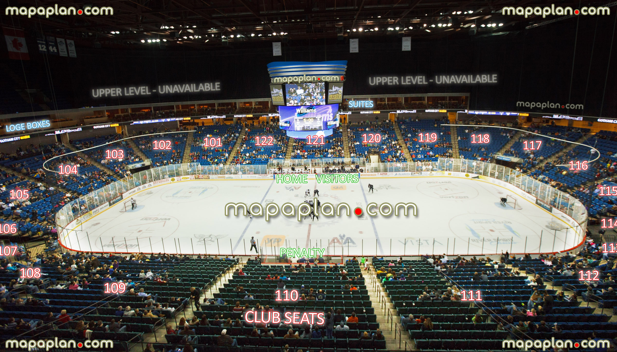 view section 110 row w seat 3 oilers ice hockey rink interactive picture lower level seats home team visitors bench boxes luxury suites Tulsa BOK Center seating chart