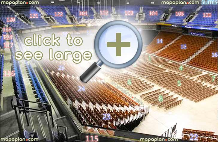 Mohegan Sun Arena View From Section 115 Row C Seat 7 Virtual Connecticut Casino Venue 3d Interactive Inside Stage Review Tour Concert Interior Picture Showing Lower Upper Levels Suites Uncasville