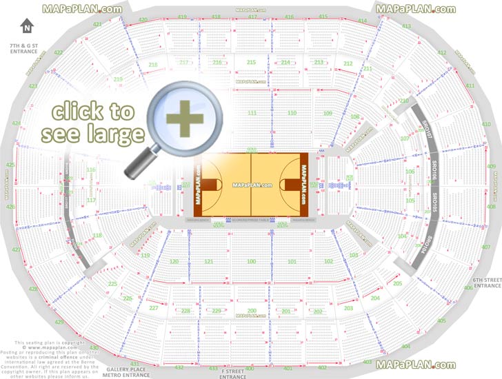 washington wizards nba gergetown hoyas mystics basketball court exact venue map individual find my seat locator courtside bench Washington DC Capital One Arena Center seating chart
