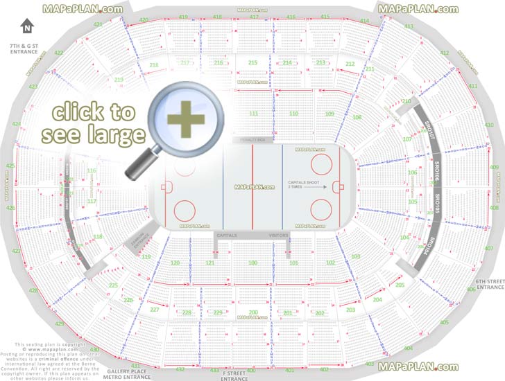 washington capitals nhl hockey game rink diagram best seat finder chart precise aisle numbering location data Washington DC Capital One Arena Center seating chart