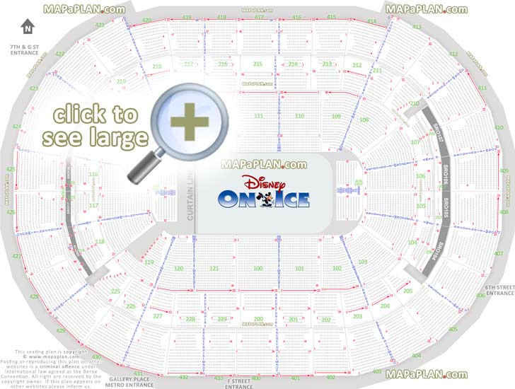 disney on ice show seating review printable good seats information guide entrance gates bowl numbering Washington DC Capital One Arena Center seating chart