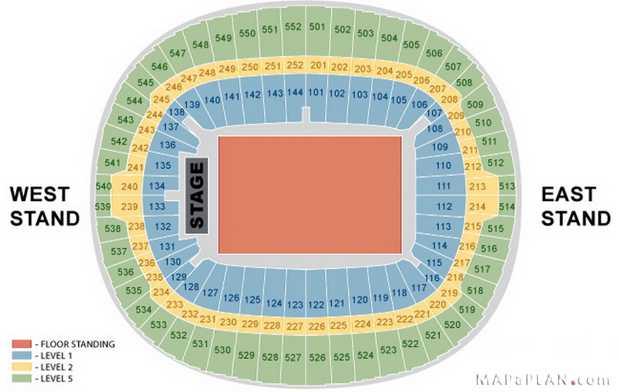 Wembley Stadium seating plan Detailed seat numbers