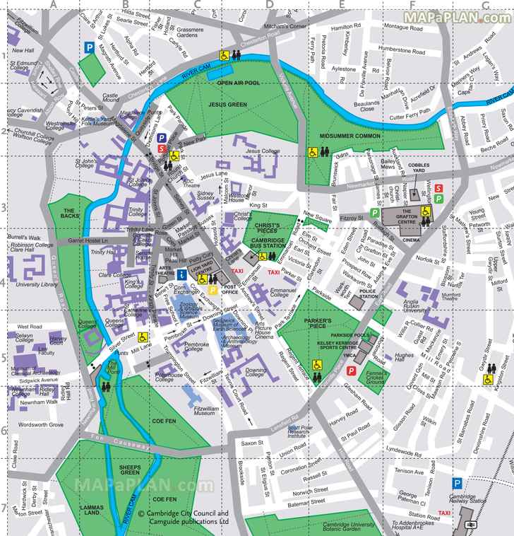 Map Of Cambridge City Centre Uk