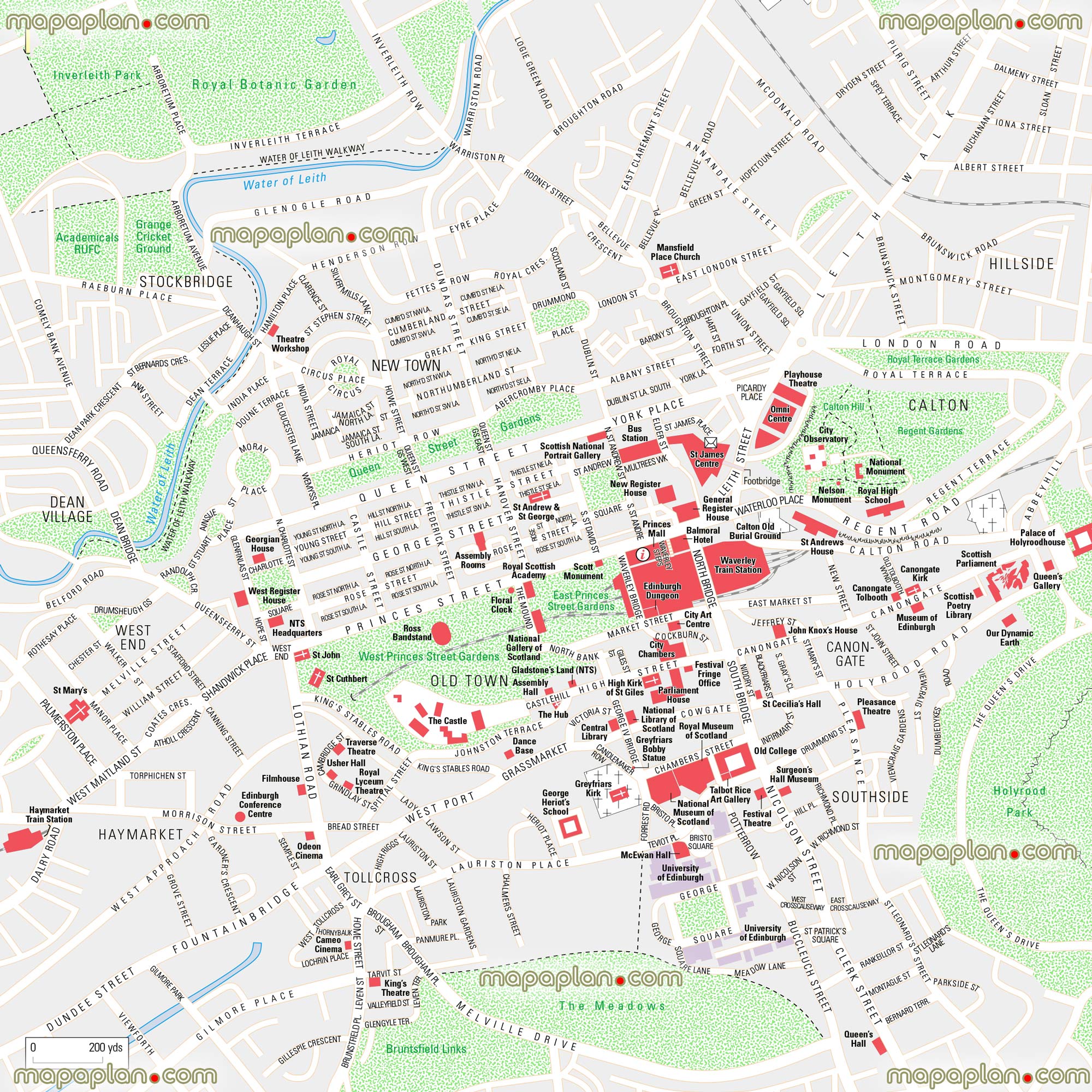 Edinburgh map - Best of Edinburgh in 1, 2 & 3 days - Interactive