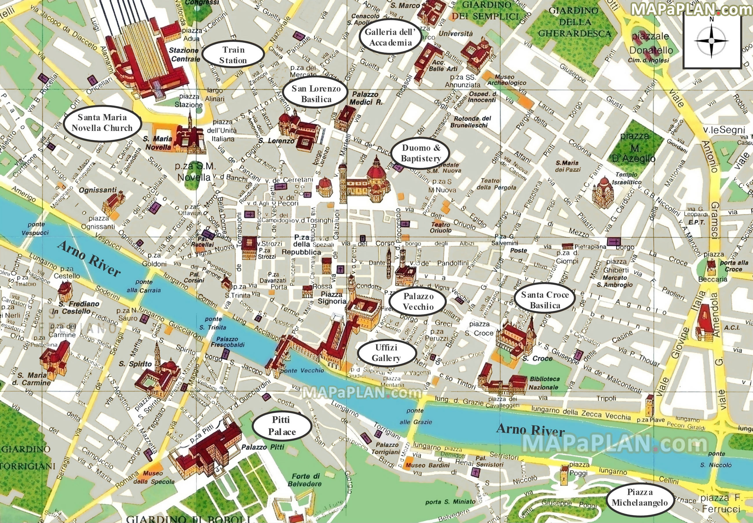 Gratis Florenz Stadtplan Mit Sehenswürdigkeiten Zum Download Planative 9159