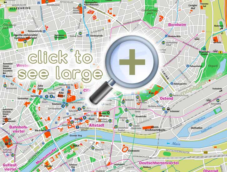 Frankfurt Maps Top Tourist Attractions Free Printable City Street Map Mapaplan Com