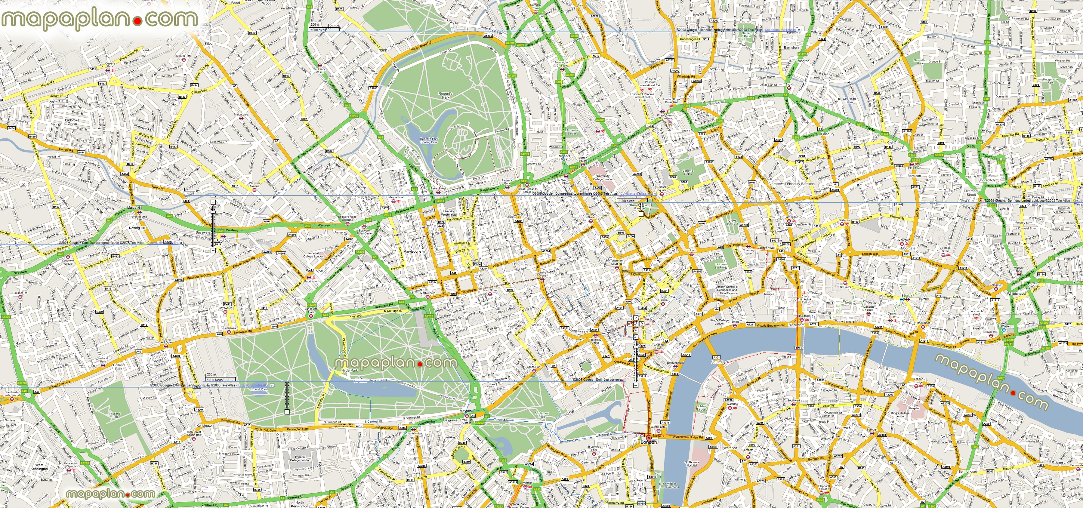 Printable Map Of London Tourist Attractions
