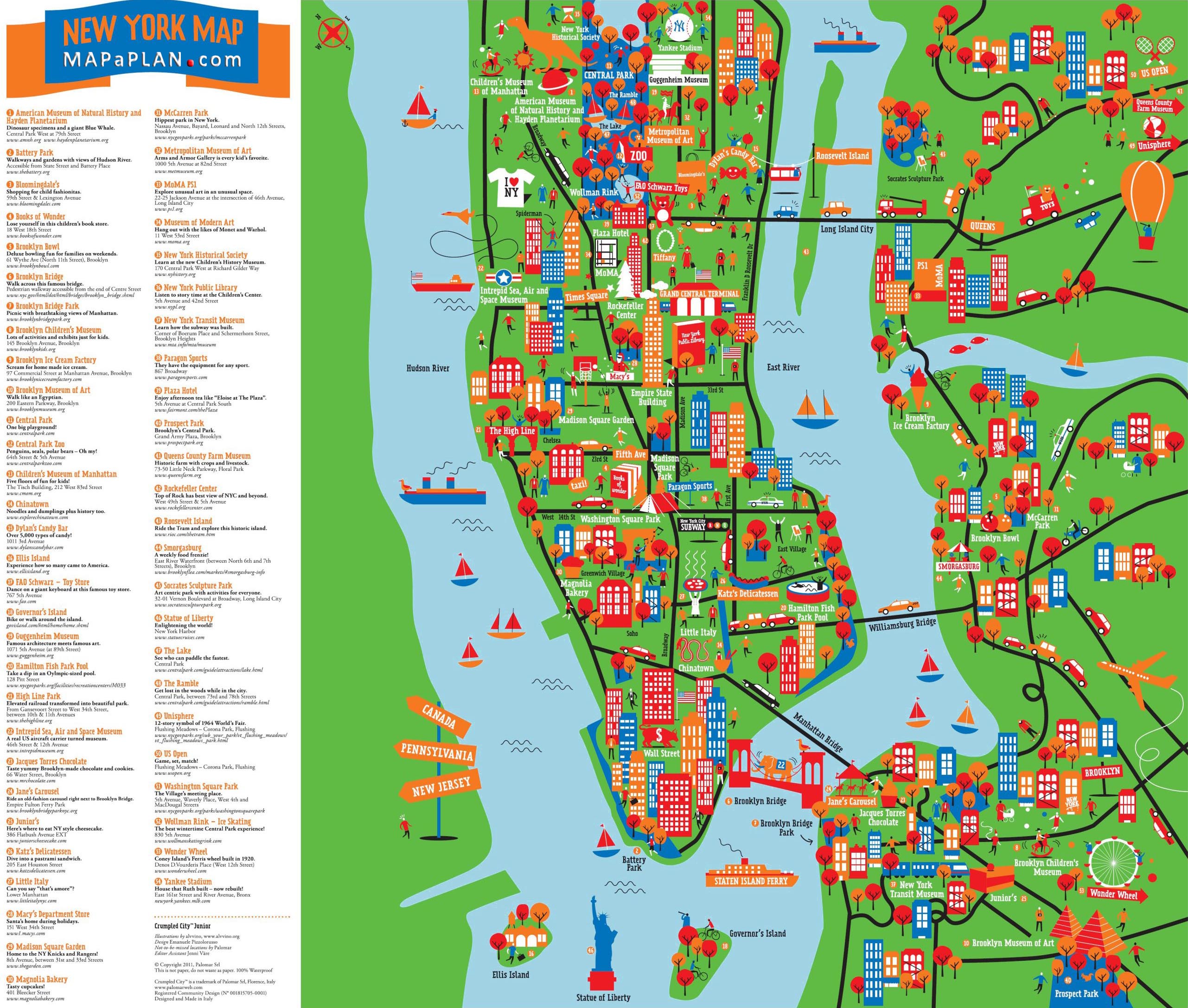 New York Tourist Sightseeing Map | LZK Gallery