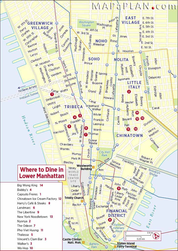 Free Downloadable Map Of Manhattan