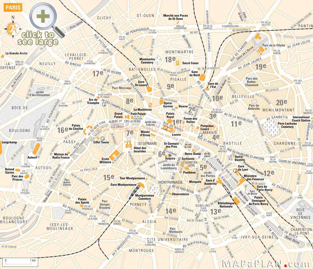 Paris top tourist attractions map What to do and where to go