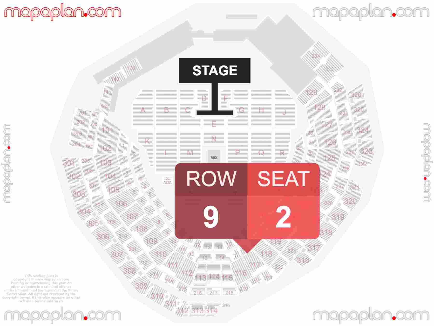 Arlington Globe Life Field seating chart Concert & Rangers Stadium Baseball detailed seat numbers and row numbering chart with interactive map plan layout