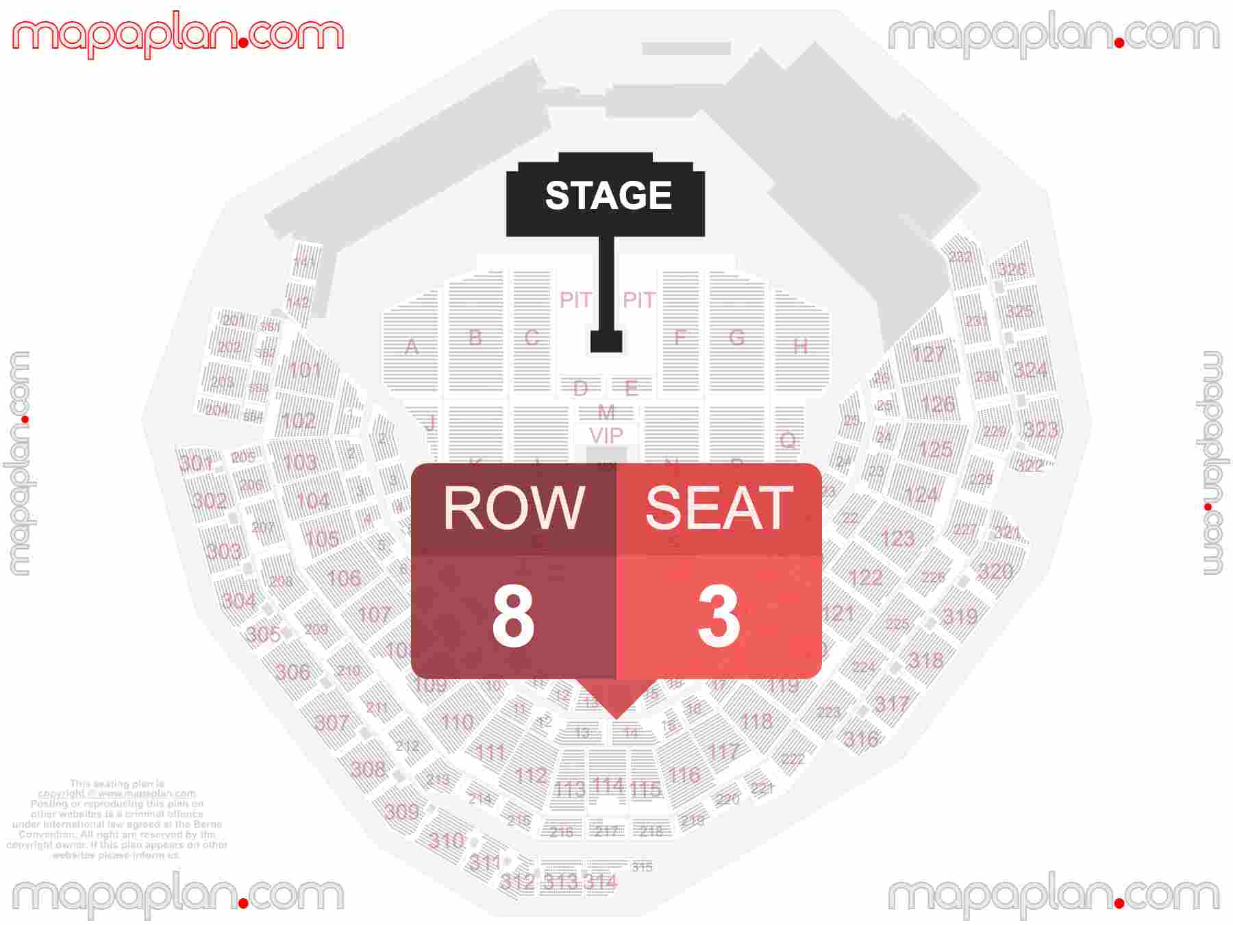 Arlington Globe Life Field seating chart Concert with extended catwalk runway B-stage and floor PIT general admission standing room only inside capacity view arrangement plan - Interactive virtual 3d best seats & rows detailed stadium image configuration layout