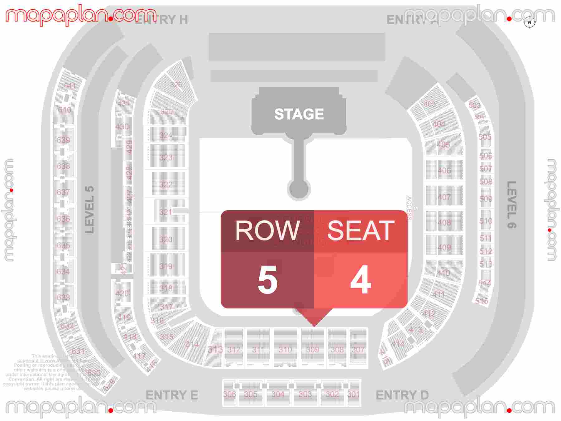 Auckland Eden Park Stadium seating map Concert detailed seat numbers and row numbering map with interactive map plan layout
