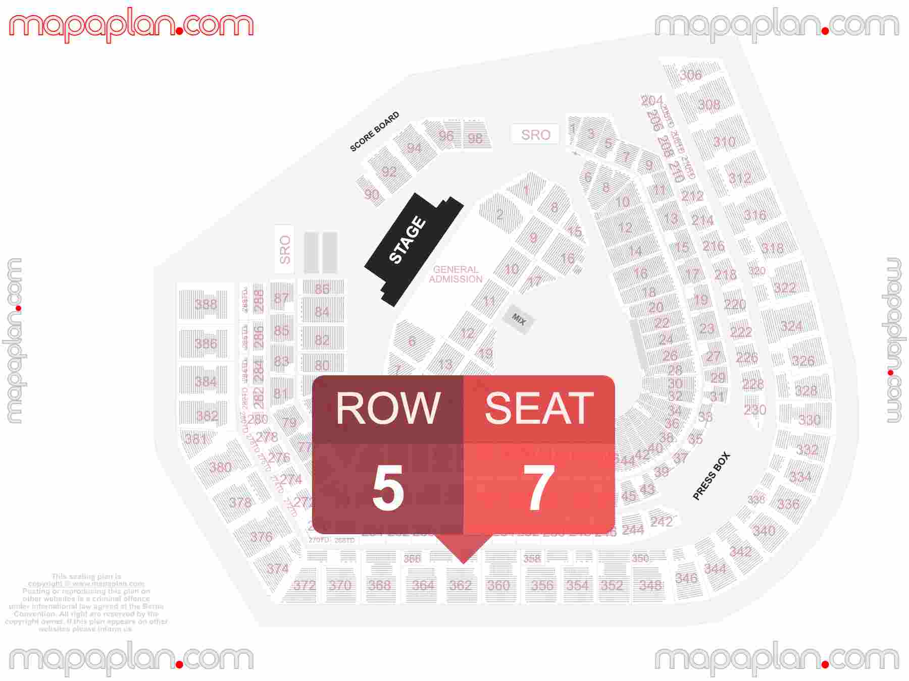 Baltimore Oriole Park at Camden Yards seating chart Concert & Orioles Stadium Baseball detailed seat numbers and row numbering chart with interactive map plan layout