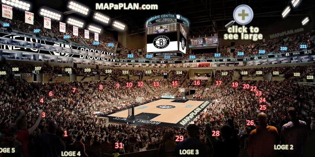 Barclays Center Brooklyn Nets & concerts seat numbers detailed seating  chart - New York 