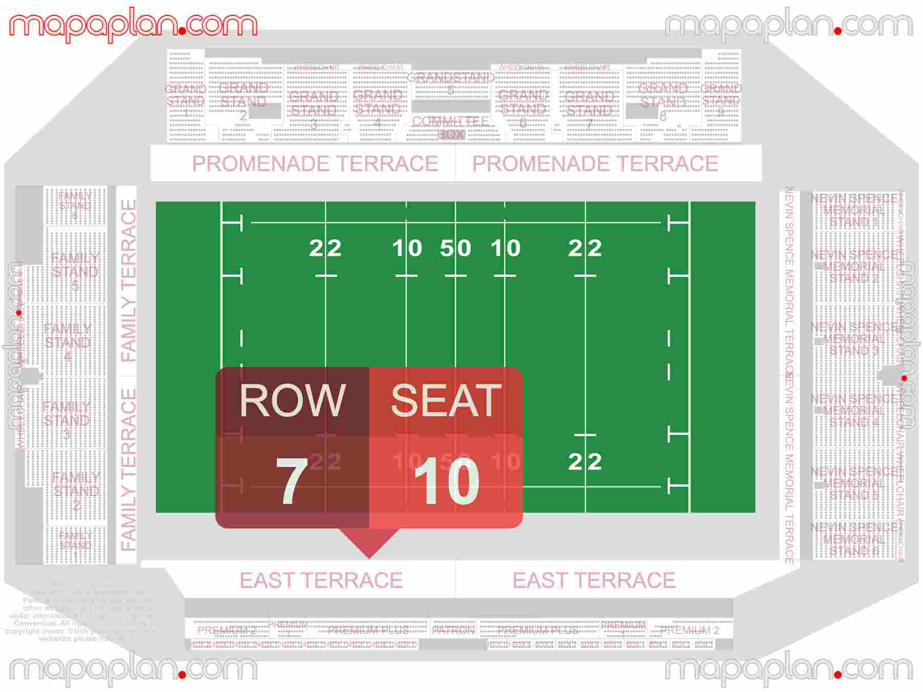 Belfast Ravenhill Uster Rugby Kingspan Stadium seating plan Rugby detailed seat numbers and row numbering plan with interactive map map layout