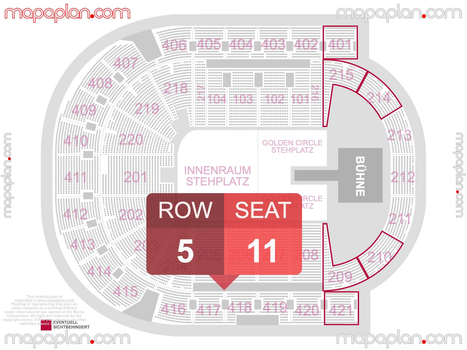 Berlin Uber Arena seating plan Concert with floor general admission standing room only Sitzplan mit Sitzplatz und Reihen Nummerierung seating plan with exact section numbers showing best rows and seats selection 3d layout - Best interactive seat finder tool with precise detailed location data