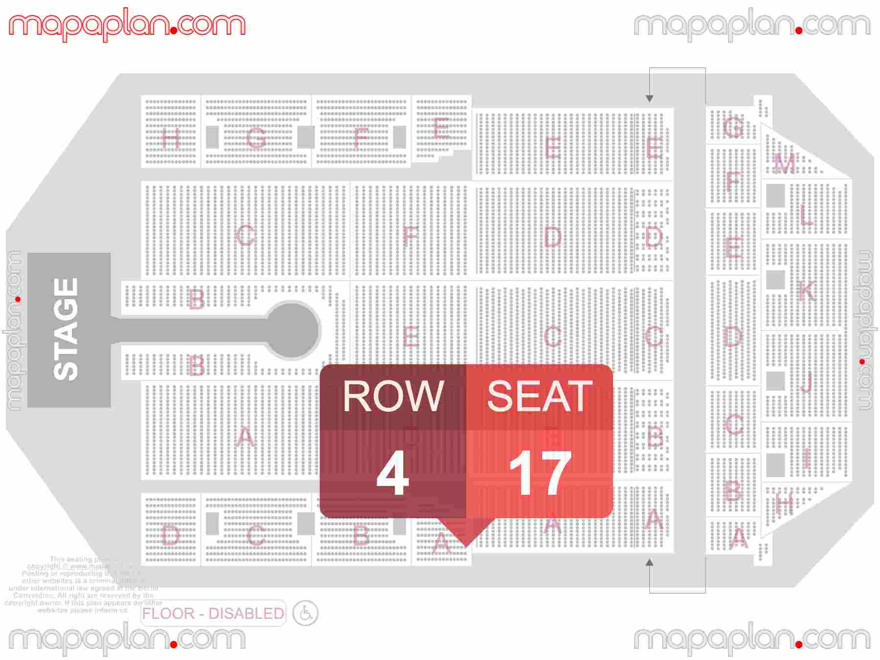 Brussels ING Arena seating plan Concert with extended catwalk stage  Verdeling zitplaatsen en staanplaatsen plaatsen zaalplan indeling met stoelnummers - seating plan with exact section numbers showing best rows and seats selection 3d layout - Best interactive seat finder tool with precise detailed location data