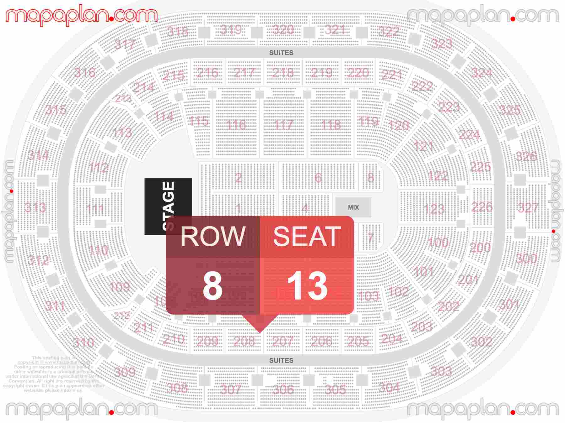 Buffalo KeyBank Center seating chart Concert detailed seat numbers and row numbering chart with interactive map plan layout