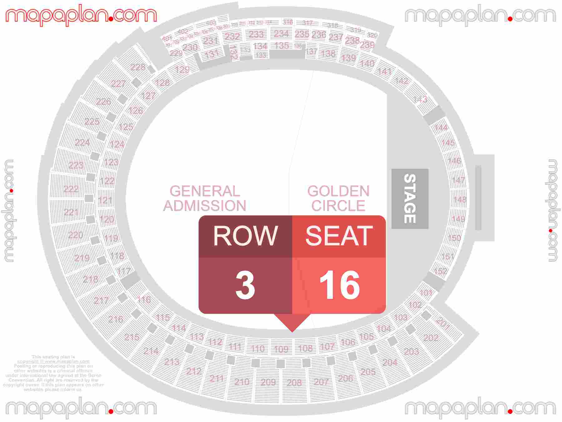 Carrara People First Stadium seating map Concert detailed seat numbers and row numbering map with interactive map plan layout