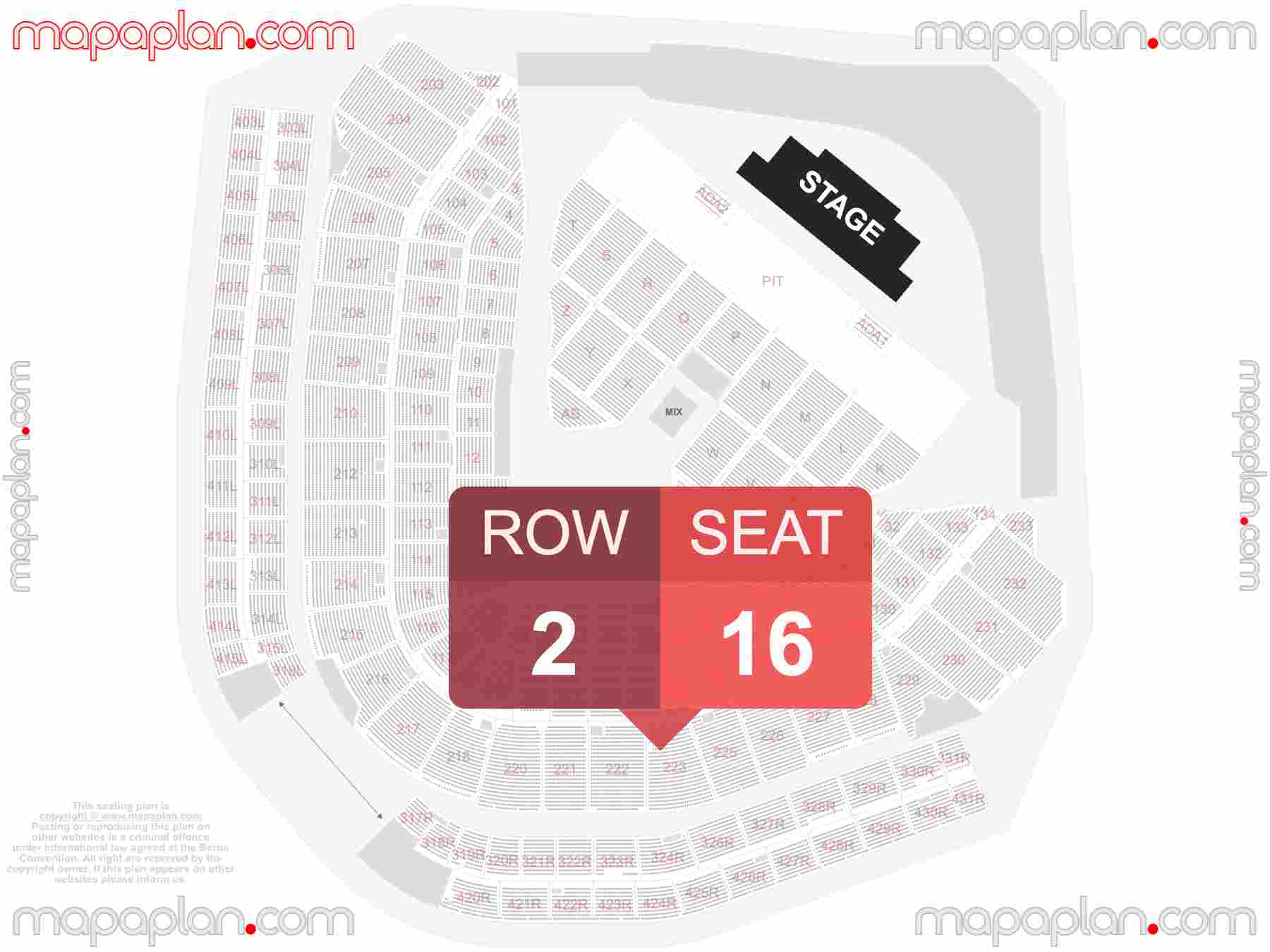 Chicago Wrigley Field seating chart Concert with floor PIT general admission standing room only inside capacity view arrangement plan - Interactive virtual 3d best seats & rows detailed stadium image configuration layout