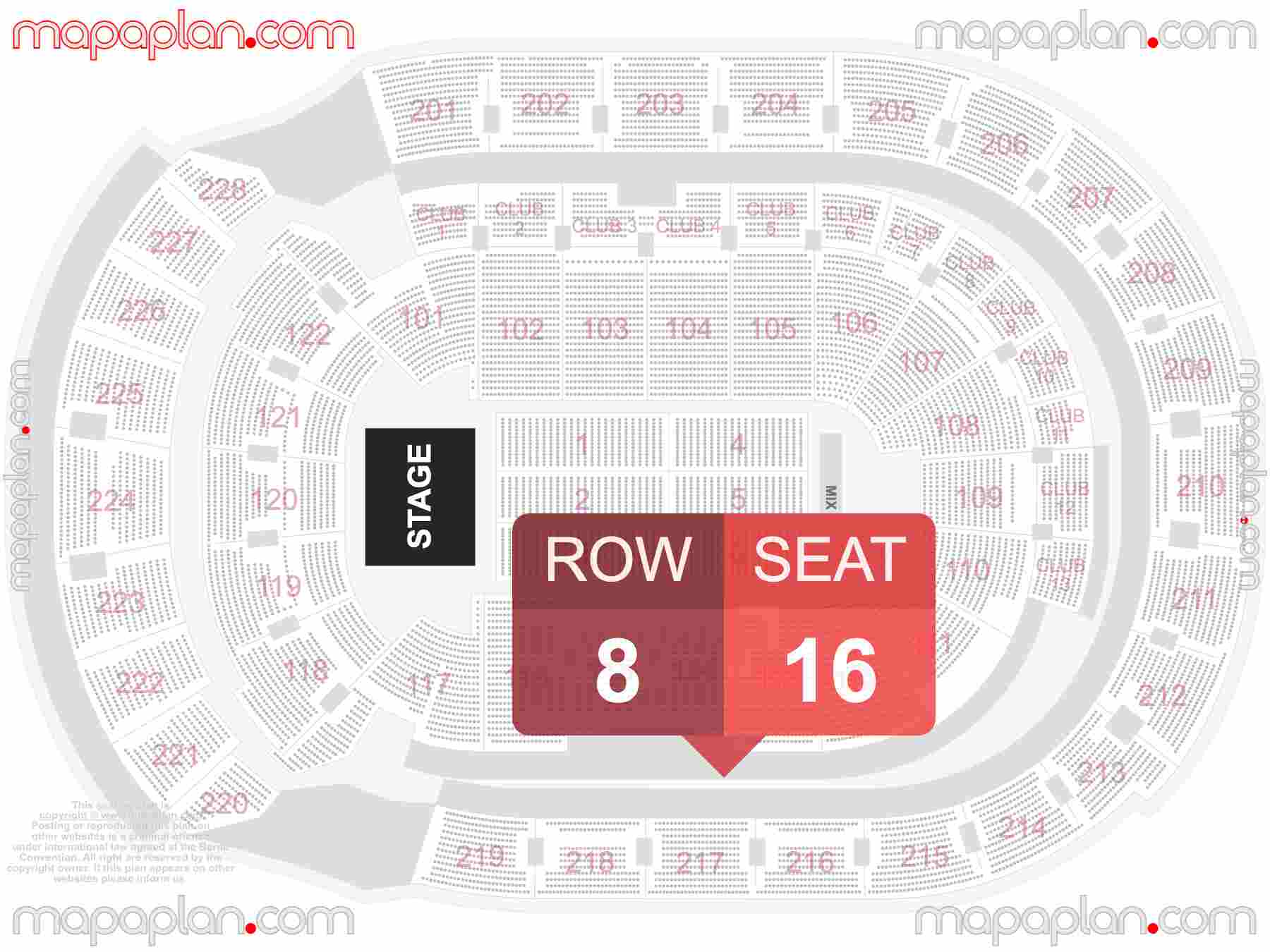 Columbus Nationwide Arena seating chart Concert detailed seat numbers and row numbering chart with interactive map plan layout