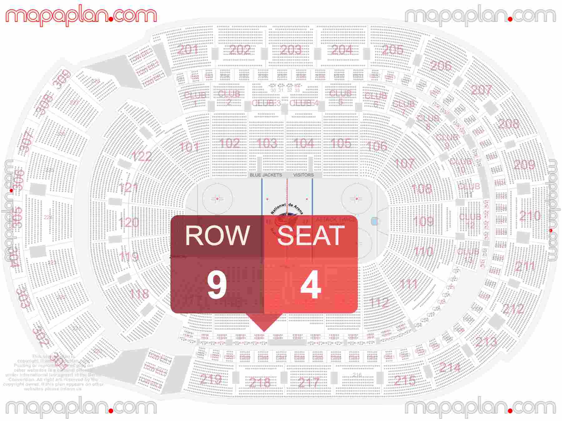 Columbus Nationwide Arena seating chart Columbus Blue Jackets hockey inside capacity view arrangement plan - Interactive virtual 3d best seats & rows detailed stadium image configuration layout