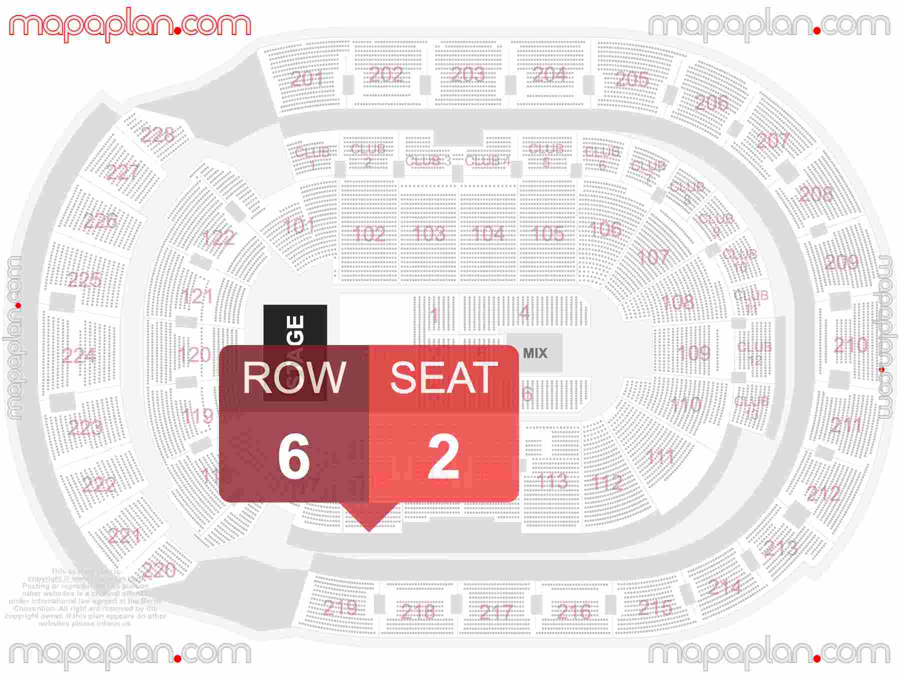 Columbus Nationwide Arena seating chart Concert with PIT floor standing find best seats row numbering system plan showing how many seats per row - Individual 'find my seat' virtual locator