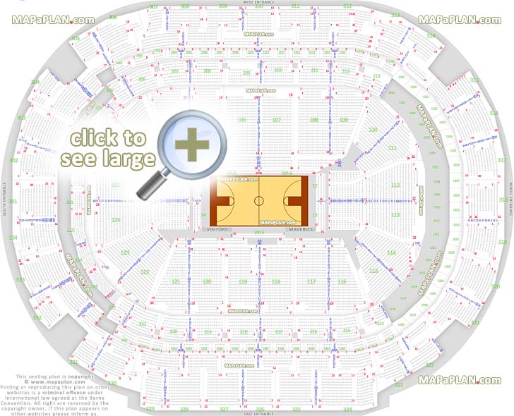 Dallas American Airlines Center seat numbers detailed seating chart
