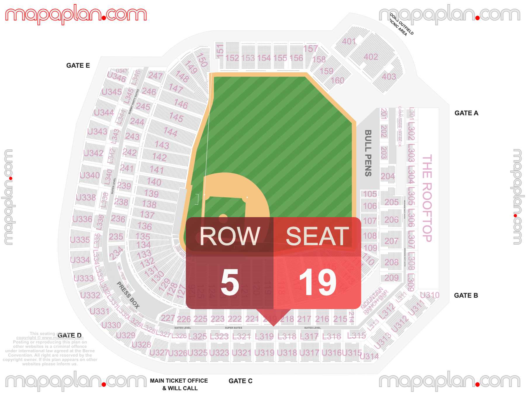 Denver Coors Field seating chart Concert & Colorado Rockies Baseball inside capacity view arrangement plan - Interactive virtual 3d best seats & rows detailed stadium image configuration layout