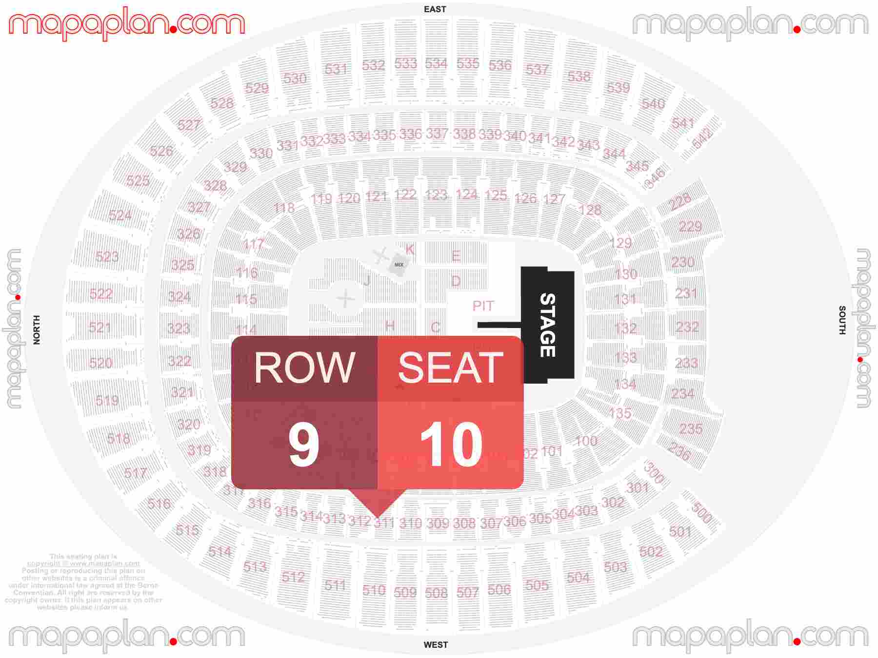 Denver Empower Field at Mile High seating chart Concert detailed seat numbers and row numbering chart with interactive map plan layout