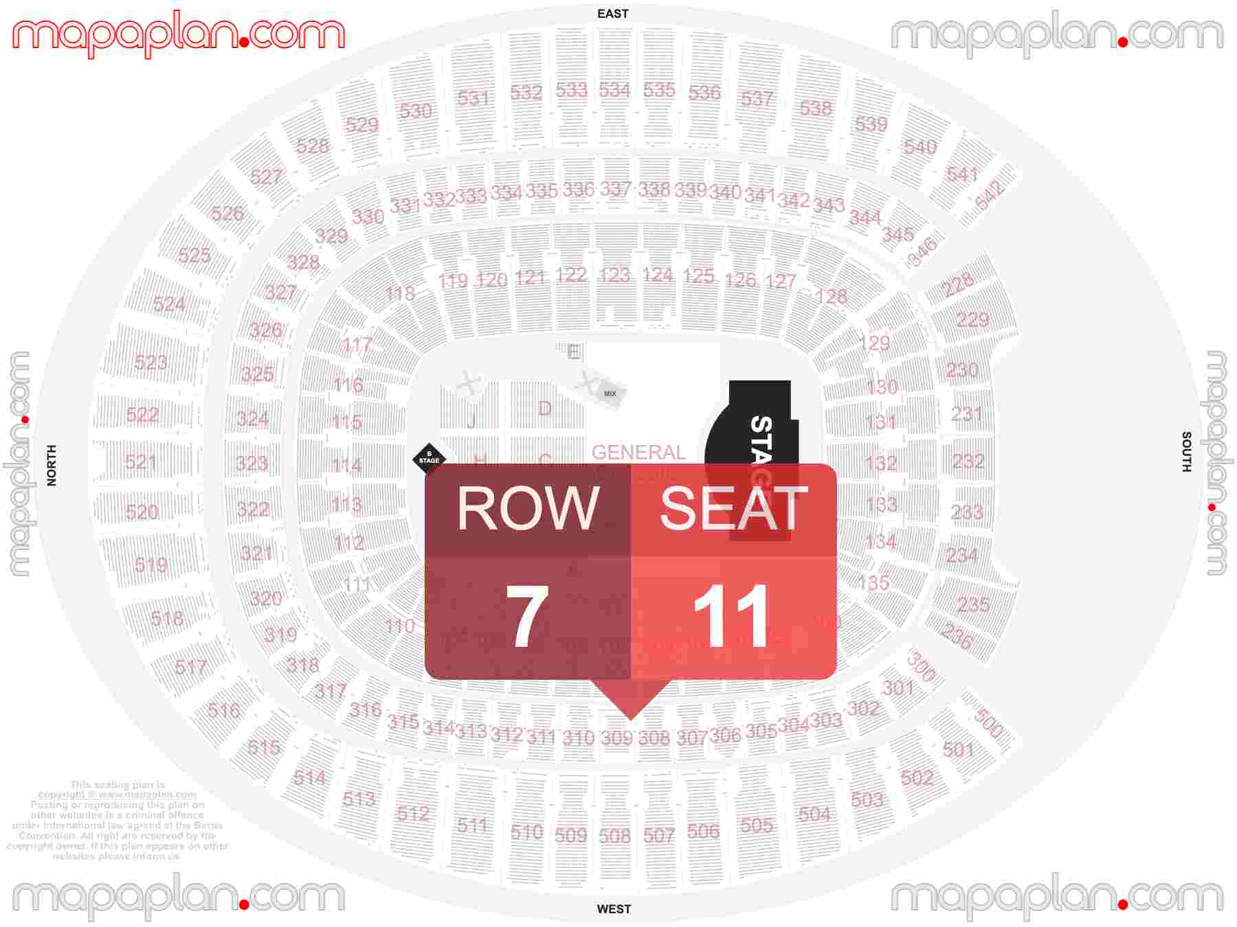 Denver Empower Field at Mile High seating chart Concert with floor general admission standing find best seats row numbering system plan showing how many seats per row - Individual 'find my seat' virtual locator