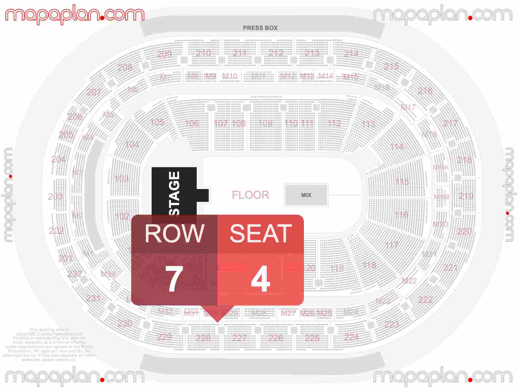 Detroit Little Caesars Arena seating chart Concert with floor general admission standing seating chart with exact section numbers showing best rows and seats selection 3d layout - Best interactive seat finder tool with precise detailed location data
