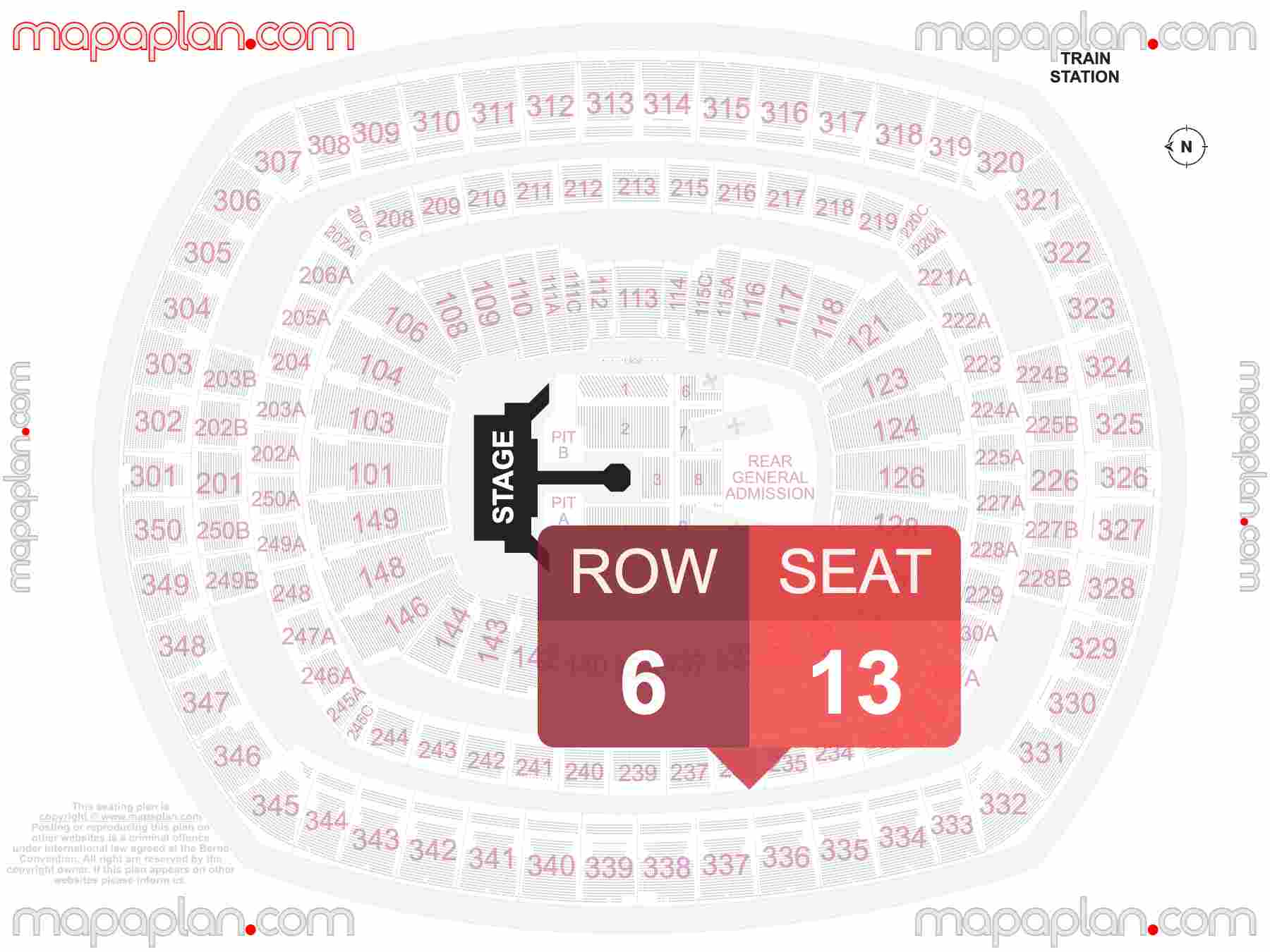 East Rutherford MetLife Stadium seating chart Concert with extended catwalk runway B-stage seating chart with exact section numbers showing best rows and seats selection 3d layout - Best interactive seat finder tool with precise detailed location data