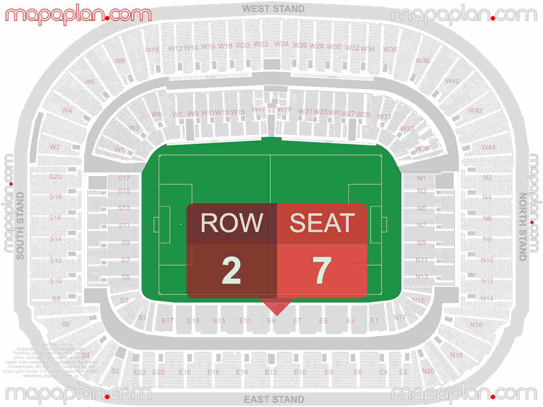 Edinburgh Scottish Gas Murrayfield Stadium seating plan Football & Rugby detailed seat numbers and row numbering plan with interactive map chart layout