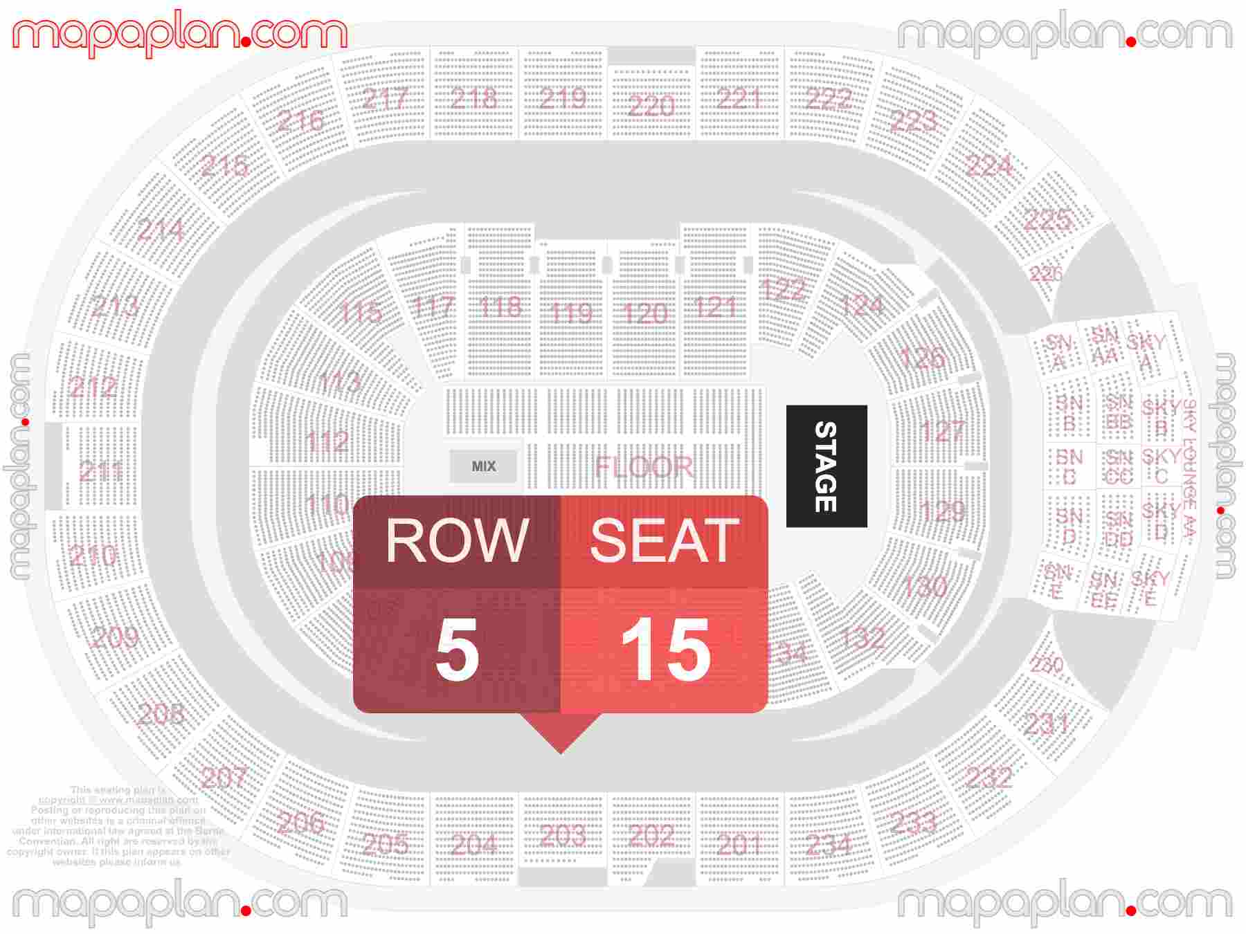 Edmonton Rogers Place seating map Concert detailed seat numbers and row numbering map with interactive map chart layout