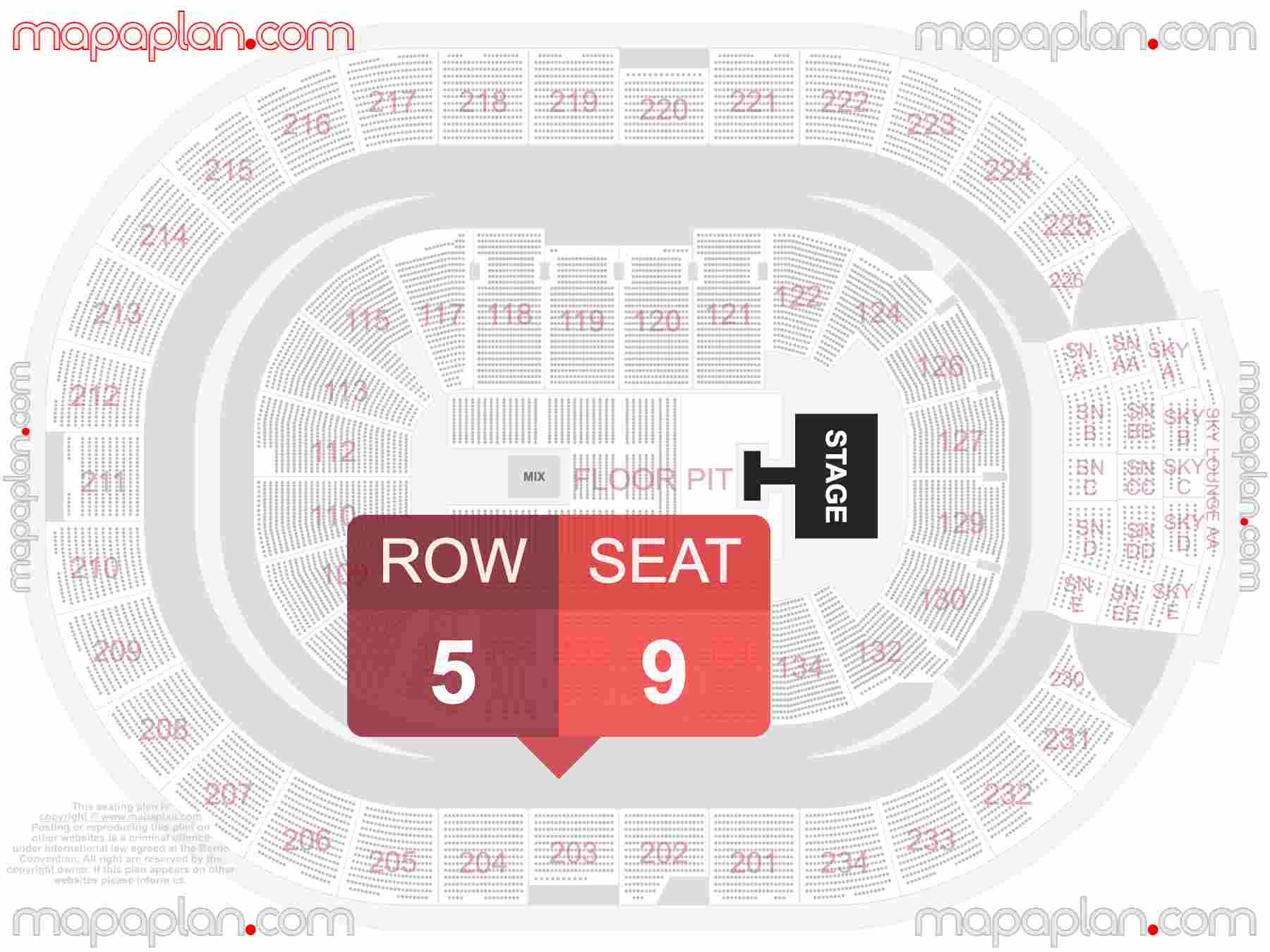 Edmonton Rogers Place seating map Concert with extended catwalk runway B-stage seating map with exact section numbers showing best rows and seats selection 3d layout - Best interactive seat finder tool with precise detailed location data