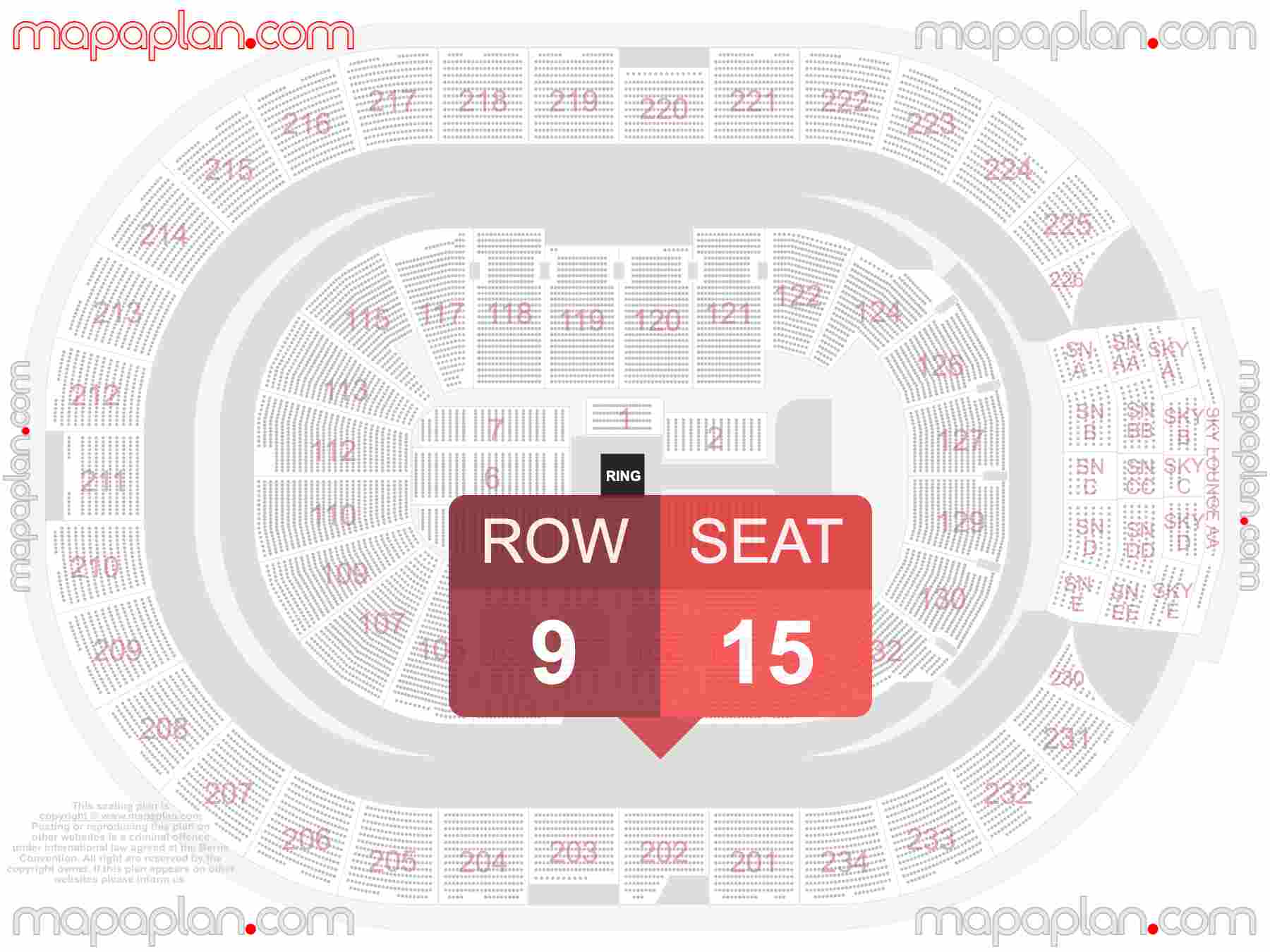 Edmonton Rogers Place seating map Concert with floor general admission PIT standing room only detailed seating map - 3d virtual seat numbers and row layout